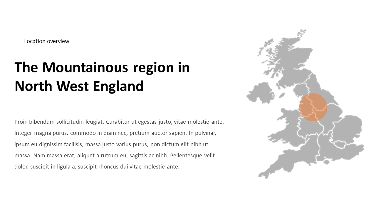 Free - Innovative North West England Map PPT Template Design